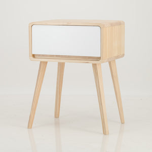 Kuva Pine One Drawer Side Table with Hidden Handle - White