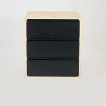 Load image into Gallery viewer, Kuva Pine Three Drawer Floating Side Table with Groove Handles - Black
