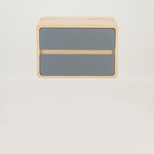 Load image into Gallery viewer, Kuva Pine Two Drawer Hidden Handle Floating Side Table - Grey
