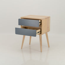 Load image into Gallery viewer, Kuva Pine Two Drawer Hidden Handle Side Table - Grey
