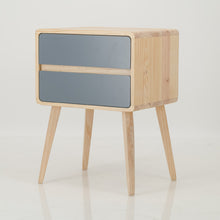 Load image into Gallery viewer, Kuva Pine Two Drawer Hidden Handle Side Table - Grey
