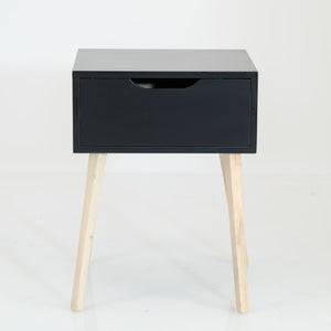 Secaleni Black Side Table Single Drawer