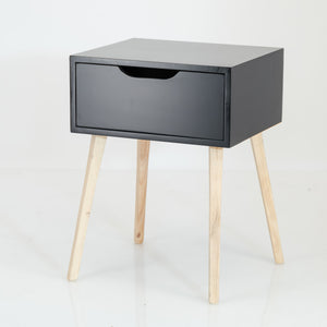 Secaleni Black Side Table Single Drawer