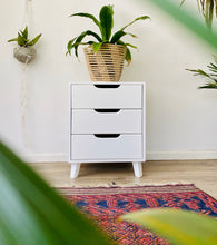 Load image into Gallery viewer, Secaleni Side Table Three Drawer White
