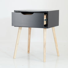 Load image into Gallery viewer, Secaleni Black Side Table Single Drawer
