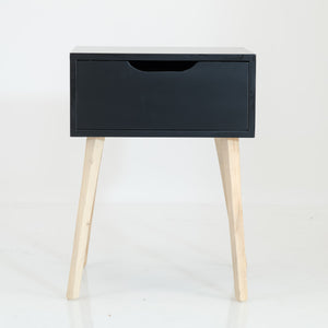 Secaleni Black Side Table Single Drawer