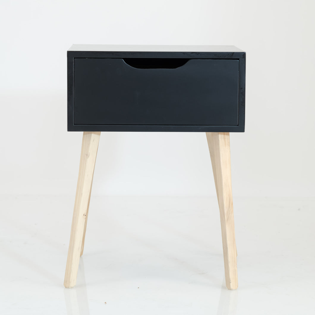 Secaleni Black Side Table Single Drawer