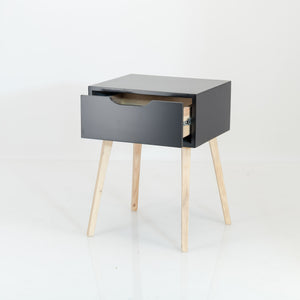 Secaleni Black Side Table Single Drawer