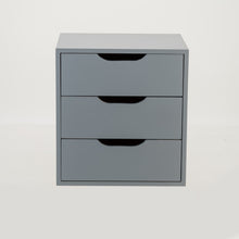 Load image into Gallery viewer, Secaleni Floating Side Table Three Drawer - Grey
