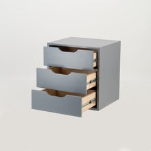 Load image into Gallery viewer, Secaleni Floating Side Table Three Drawer - Grey
