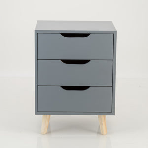 Secaleni Side Table Three Drawer - Grey