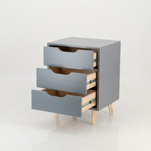 Load image into Gallery viewer, Secaleni Side Table Three Drawer - Grey
