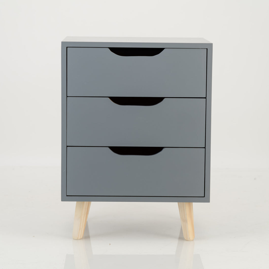 Secaleni Side Table Three Drawer - Grey