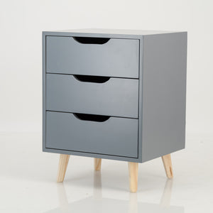 Secaleni Side Table Three Drawer - Grey