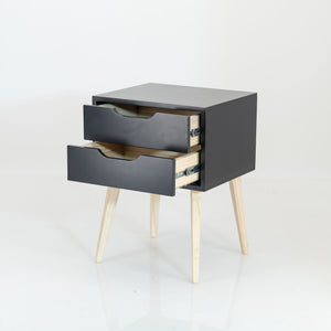 Secaleni Two Drawer Side Table - Black
