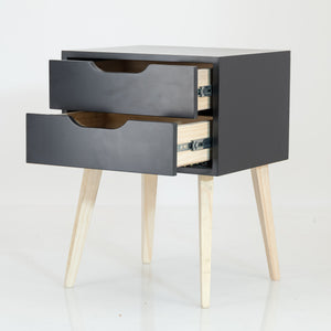 Secaleni Two Drawer Side Table - Black