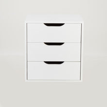 Load image into Gallery viewer, Secaleni Floating Side Table Three Drawer White
