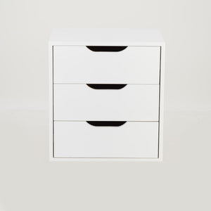 Secaleni Floating Side Table Three Drawer White