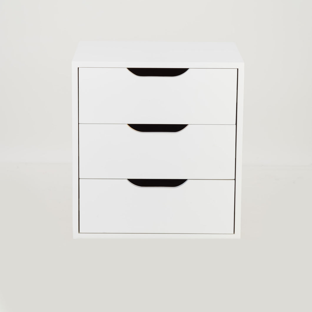 Secaleni Floating Side Table Three Drawer White