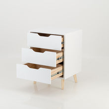 Load image into Gallery viewer, Secaleni Side Table Three Drawer White

