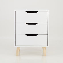 Load image into Gallery viewer, Secaleni Side Table Three Drawer White
