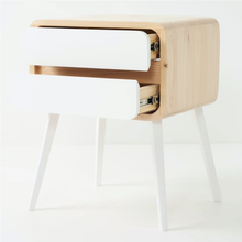 Load image into Gallery viewer, Kuva Pine Two Drawer Hidden Handle Side Table - White

