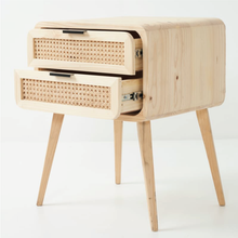 Load image into Gallery viewer, Kuva Cane Two Drawer Side Table
