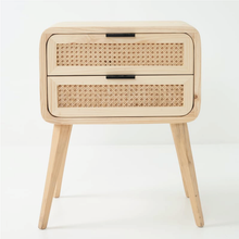 Load image into Gallery viewer, Kuva Cane Two Drawer Side Table
